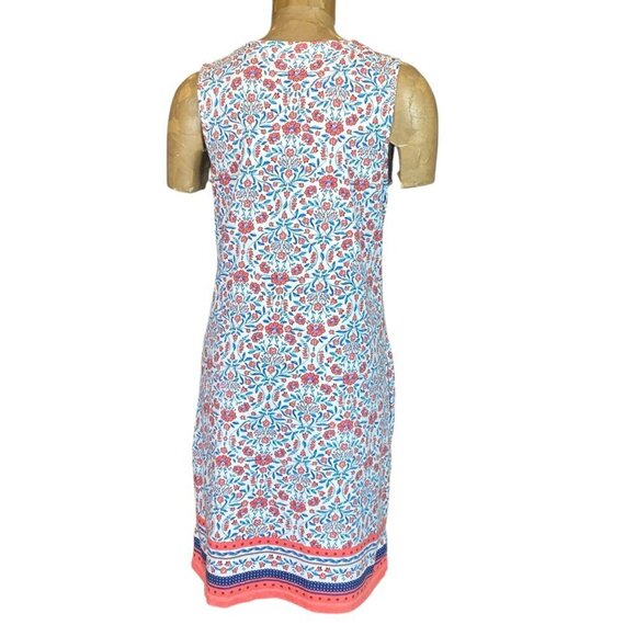 Lands' End Women's 100% Cotton Floral Sleeveless Shift Dress Sz S #349A - Picture 4 of 9
